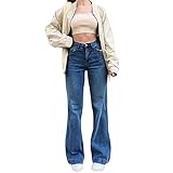 Jeans Damen Hoher Taille Bootcut Jeans Flared Jeans Schlagjeans Nr#34