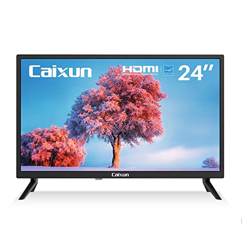 Caixun TV 24 Zoll HD Fernseher – 61cm LED Fernseher mit 3 HDMI und 2 USB, TV und Monitor Dual Use, Ideal für Home Office oder Kleine Räume (Modell EC24T1H, 2022)