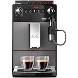 Melitta Avanza - Kaffeevollautomat - mit Milchsystem - Milchaufschäumer - 2-Tassenfunktion - flüsterleises Mahlwerk - 3-stufig einstellbare Kaffeestärke - Mystic Titan (F270-100)