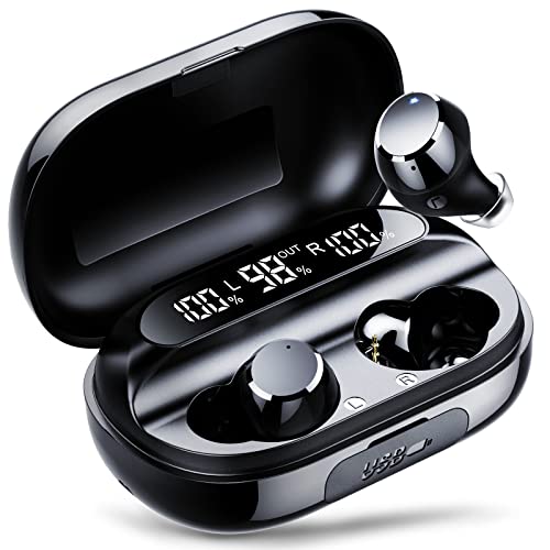 Tiksounds Kopfhörer Kabellos, In Ear Bluetooth 5.1 Kopfhörer mit Mic, 150H Spielzeit mit LED Anzeige Ladebox, IPX7 Wasserdicht, Sport Ohrhörer für Reisen, Arbeit