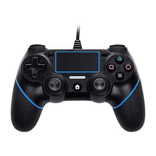 WRISCG Controller für PS4, PS4 Controller Wired Gaming Gamepad mit Dual-Vibration-Turbo und Trigger-Tasten für Playstation 4PS4/PS4 Slim/PS4 Pro and PC mit USB Kable,A