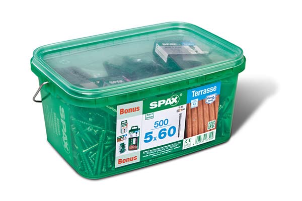 Spax-D Terrassenschrauben 5x60 A2 500 St. Green Box