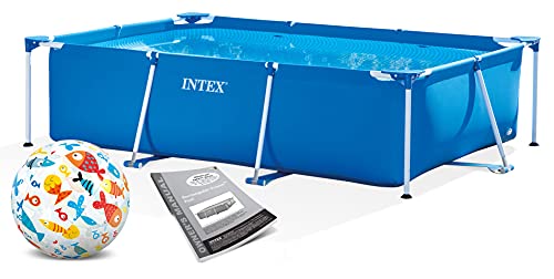 Intex Small Frame Swimming Pool 260x160x65 cm Schwimmbecken Schwimmbad 28271 mit Extra-Zubehör: Strandball
