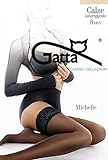 Gatta Michelle 01 - elegante matte halterlose Strümpfe aus Lycra Satin Sheers mit Abschluss in Spitzenoptik - Größe M-L - Bianco-weiß