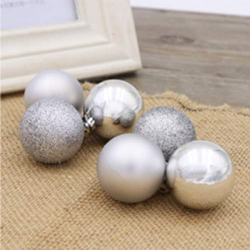 24pcs Weihnachtsdekoration Ball 3cm / 4cm / 6cm / 8cm / 10cm Barrel Color Ball Plastikbeschichtung Ball Weihnachtsbaumdekoration - Silber - 8CM
