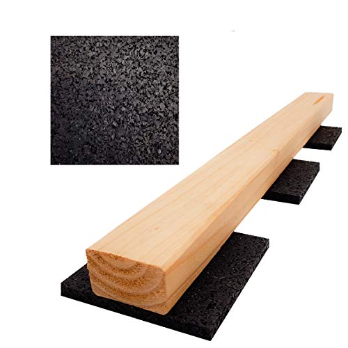 My Plast I 90 x 90 x 8mm - 100 Stück I Terrassen-Pads – wasserbeständige Gummimatten für Terrassen-Holz, belastbare Bautenschutzmatte…