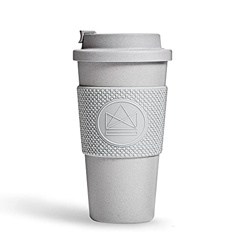 Neon Kactus 460ml Eco Travel Mug / Wiederverwendbarer Kaffeebecher, Hergestellt aus Pflanzen nicht Kunststoff – vollständig kompostierbar, 100% plastikfrei, Schraubverschluss auslaufsicherer Deckel