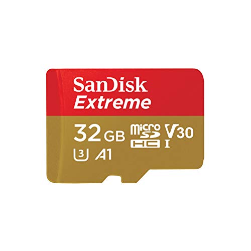 SanDisk Extreme microSDHC UHS-I Speicherkarte 32 GB + Adapter (Für Smartphones, Actionkameras und Drohnen, A1, C10, V30, U3, 100 MB/s Übertragung, RescuePRO Deluxe)