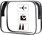 Oderra Kulturbeutel Transparent, 1 Stück Kosmetiktasche, TSA-geprüft Handgepäck Kulturtasche, reisezubehör von Flüssigkeiten Damen & Herren