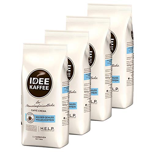 Idee Kaffee Caffè Crema, 1000g, ganze Bohne / 4er Pack