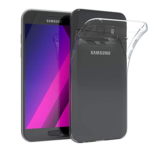 EAZY CASE Hülle kompatibel mit Samsung Galaxy A5 (2017) Schutzhülle Silikon, Ultra dünn, Slimcover, Handyhülle, Silikonhülle, Backcover, Durchsichtig, Klar Transparent