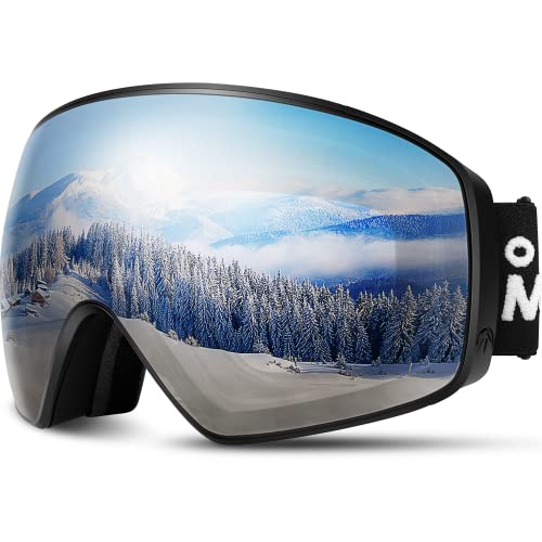 OutdoorMaster Weitblick-Ski-/Snowboardbrille Horizon - Rahmenlose Snowboardbrille mit austauschbarer magnetischer Linse, Schneebrille für Männer & Frauen