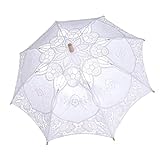 LOVIVER Spitze Regenschirm weiß elegant Mode Ornament Foto Zubehör Sonnenschirm für Prop Brautparty Geburtstag, 31 x 38 cm