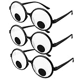 DASHUAIGE 3 Stück Lustige Brillen mit Wackelaugen, Schüttel-Augen-Partybrillen für Foto-Requisiten, Kostümzubehör, Cosplay und Erwachsene Kinder-Party