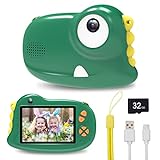 GOAMZ Kinderkamera,Digitalkamera Kinder mit 3,5 Zoll Großbildschirm 1440P HD 40MP Eingebaute 32GB SD-Karte USB Wiederaufladbare Selfie Kamera für 3-10 Jahre Geburtstag Kinder (Grün)