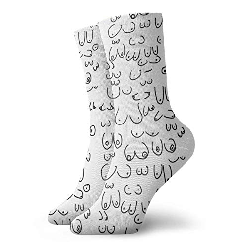 Kevin-Shop Verschiedene Arten von Titten Muster Socken Classic Sport Short Socken 30cm Geeignet für Männer Frauen