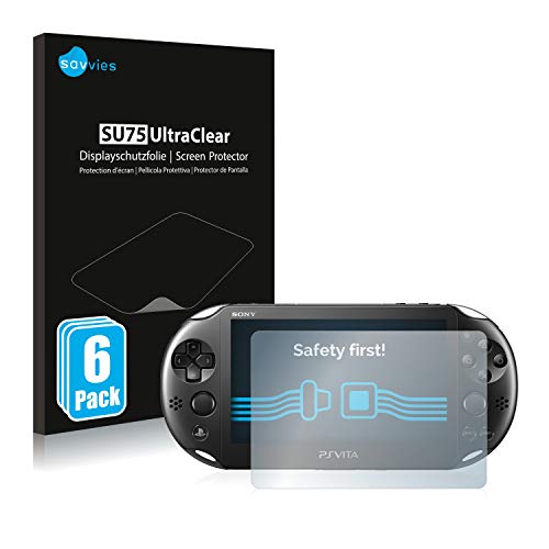 Savvies 6X Schutzfolie kompatibel mit Sony Playstation PS Vita Slim Displayschutz-Folie Ultra-transparent