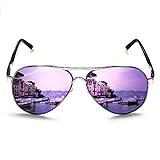 ROCKNIGHT Piloten-Sonnenbrille für Frauen Polarisierte UV-Schutz Damen Trendy Lila Sonnenbrille Verspiegelt Strand Mode Sonnenbrille Geschenke für Frauen