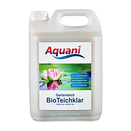Aquani Bio Teichklar Gartenteich 5.000ml natürlicher Teichklärer für klares Wasser im Teich 100% natürliche Inhaltsstoffe effektive Teichpflege ohne chemische Zusätze ideal für Koi und Schwimmteich