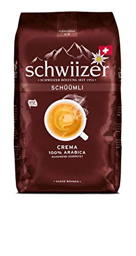 Schwiizer Schüümli Crema Ganze Kaffeebohnen, 1 kg