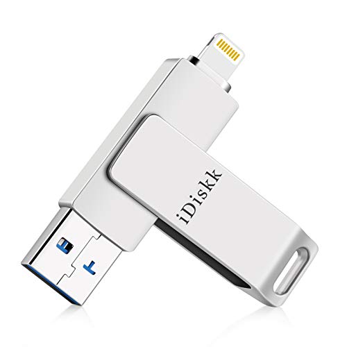 iDiskk128GB Lightning USB-Stick für iPhone MFi-zertifizierter Foto-Stick für iPhone iPad Speicher iPhone USB-Flash-Laufwerk für iPhones Macbooks und PCs