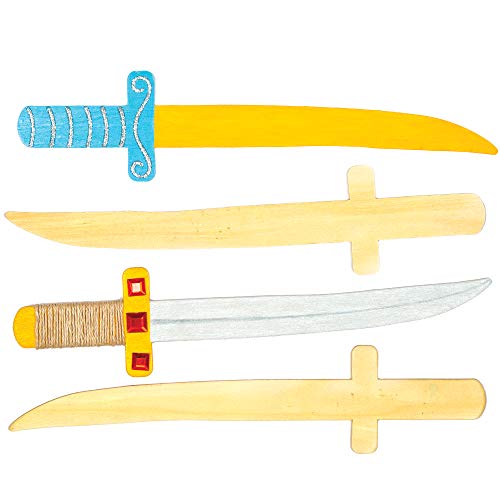 Baker Ross Ninja-Schwerter aus Holz- ideal für Kunsthandwerk, Geschenke, Andenken und mehr für Kinder (4er-Pack)