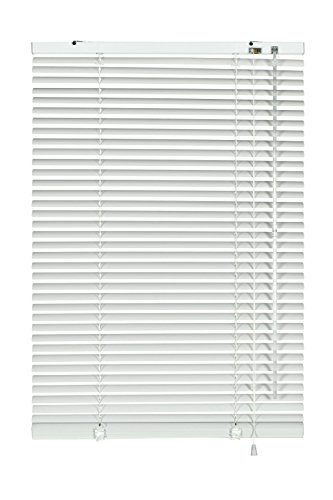 GARDINIA Alu-Jalousie, Sichtschutz, Lichtschutz, Blendschutz, Wand- und Deckenmontage, Aluminium-Jalousie, Weiß, 80 x 240 cm (BxH)