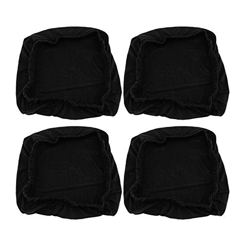 4x schwarz dehnbar elastische Schonbezüge Abdeckung Esszimmer Stuhl Sitzbezug Esszimmerstuhl