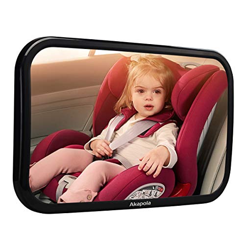 Akapola Rücksitzspiegel für Babys, Spiegel Auto Baby, Auto Rückspiegel für Kindersitz und Babyschale, 360° schwenkbar, Geeignet für allerlei Kopfstützen