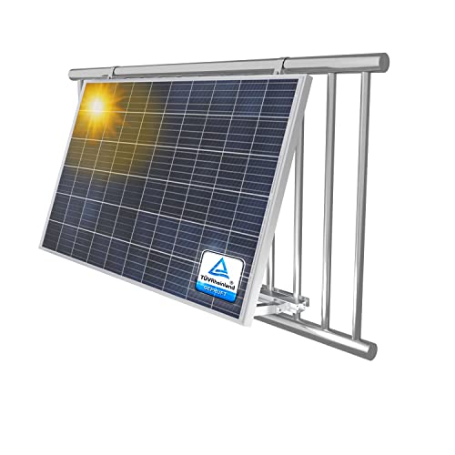 Avoltik Balkonkraftwerk Halterung Balkon für alle Solarpanel-Größen I TÜV-geprüfte Solarmodul Halterung aus robustem Aluminium I Balkonkraftwerk Befestigung verstellbarem Winkel 0 ° oder 15-30°