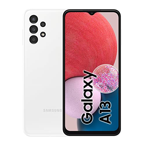 Samsung Galaxy A13 Mobiltelefon ohne SIM-Karte Android Smartphone 6,6 Zoll Infinity-V Display, 4GB RAM, 64GB Speicher, 5.000 mAh Akku, White, Android 12 [DE-Version]