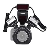 YONGNUO YN24EX E-TTL Macro Blitz Blitzlicht Speedlite 5600K mit 2 Stück Blitzköpfe und 4pcs-Adapterringe für Canon EOS 1DX 5D3 6D 7D 70D 80D Kameras