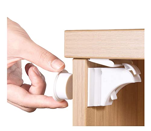 Norjews Baby Sicherheit Magnetisches Schrankschloss(10 Schlösser + 2 Schlüssel) | zum Kindersicherung Schloss für Schränke und Schubladen | Unsichtbare | Klebeband | Ohne Bohren oder Werkzeug |