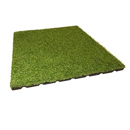 Fallschutzmatte 50x50 cm 25 mm Teppichplatte mit Kunstrasen von Gartenpirat®