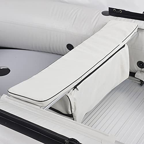 NEMAXX Professional Sitzbanktasche 87 cm mit Polsterauflage für 330 cm Schlauchboot - Sitzbankauflage, Boot Sitzpolster mit Tasche - extra weich - Schlauchboottasche, Stauraumtasche, hellgrau