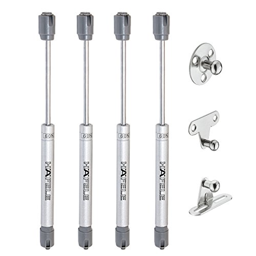 HAFELE 60N Automatic Lid Stay Kitchen Cabinet Cupboard Wardrobe Door Hydraulic Spring Gas Strut Piston Pneumatic Support for Flap Fittings Soft Opening Hinges Mechanism Pack of 4