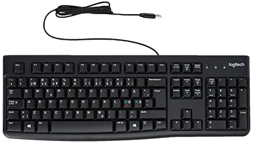 Logitech K120 Kabelgebundene Tastatur für Windows, Skandinavisches QWERTY-Layout - Schwarz