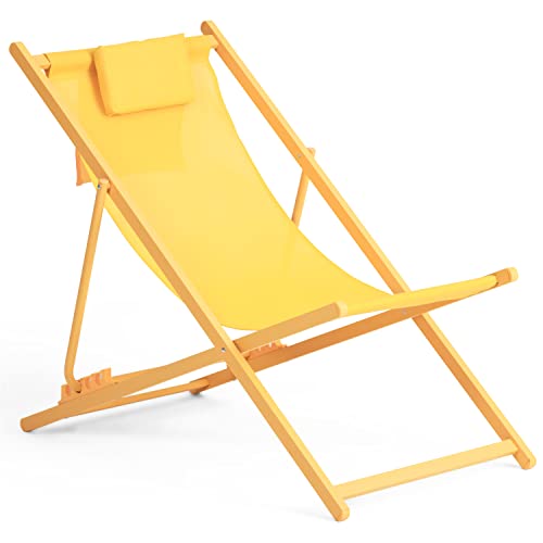 Vanage | Liegestuhl robust & klappbar mit Organizer | Sonnenliege perfekt für Balkon | Beach-Chair für den Garten in versch. Farben | wetterfest & langlebig | Metall-Rahmen