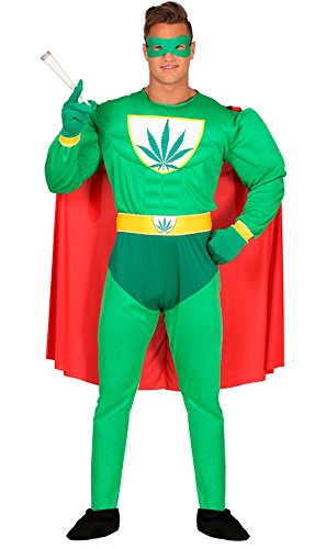 Guirca 88276.0 Erwachsenenkostüm Superheld Marijuana, Herren, bunt, Talla 52-54