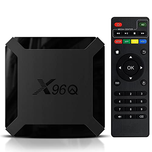 Retoo X96Q HD 4K Android 8.1 Smart TV Box mit HDMI 2.0, WiFi, LAN, 16 GB und Fernbedienung, Ultra HD Streaming Media Player 1080p, Chromecast, Netflix, Google Play, YouTube, Disney +, Schwarz
