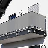 Balkonsichtschutz 600 x 90 cm grau (Grau)
