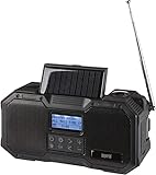 Imperial DABMAN OR 1 – DAB+ Solar Radio (Notfallradio, Kurbel, Bluetooth, IPX5 Wasserdicht, Akku, Powerbank, Taschenlampe) – Schwarz
