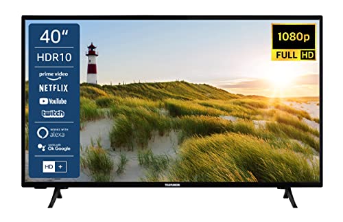 Telefunken XF40K550 40 Zoll Fernseher / Smart TV (Full HD, HDR 10, LED, Triple-Tuner, WLAN) - 6 Monate HD+ inklusive [2022]