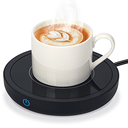 Tassenwärmer Getränkewärmer mit Elektrisch Warmhalteplatte bis zu 80℃ für den Schreibtisch, Kaffeetassenwärmer mit 3 Temperatureinstellungen zum Erhitzen von Kaffee, Tee, Milch, Kakao (Schwarz)