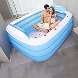 ZHKGANG Aufblasbarer Pool Verdickt Erwachsenen Isolation Pool Doppel-Badewanne Dreischicht-Baby-Badewanne Spezialdruck,Blue-180 * 140 * 60cm