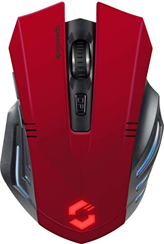 Speedlink FORTUS Gaming Mouse Wireless - Kabellose Gaming-Maus mit 5 Tasten und LED-Beleuchtung, rot