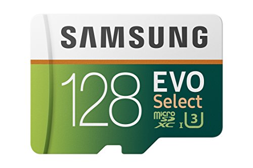 Samsung EVO Select 128 GB microSD 100MB/s, Geschwindigkeit, Full HD & 4K UHD Speicherkarte inkl. SD-Adapter für Smartphone, Tablet, Action-Kamera, Drohne und Notebook