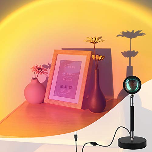 Sunset Lamp,Sunset Projection Lamp,Sonne lampe,350°Drehung LED Projektor Licht Nachtlicht,Romantic Moderne Wohnzimmer Schlafzimmer Deko Stehlampe Fotografie Hintergrund