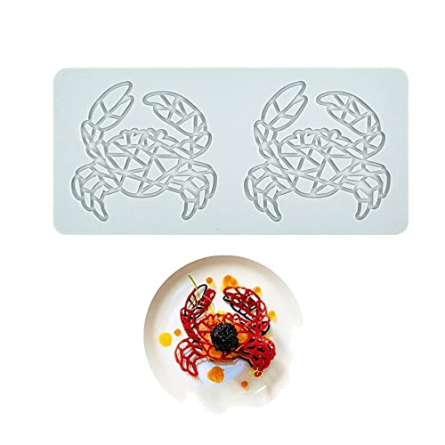 XiaoShenLu Silikon-Fondant-Spitzenmatte, Zuckerhandwerk-Abdruckform, essbarer Kuchen, molekulare Küche, Dekoration, 2 Löcher Krabbe