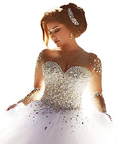 Carnivalprom Damen Prinzessin Hochzeitskleider Strass Perlstickerei Brautkleider Brautmode Lange